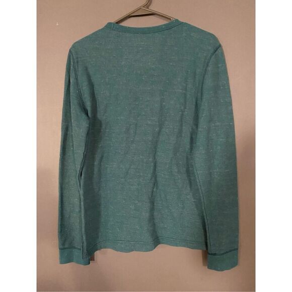 Sonoma Thermal Shirt  Green Thermal Waffle Weave Long Sleeve Small - Picture 2 of 6